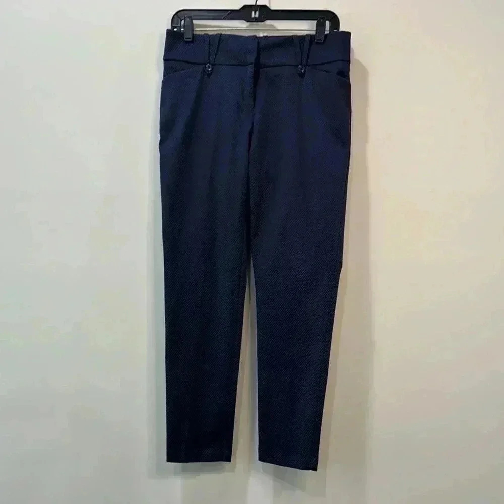 SOHO Apparel Navy Blue Zip Front Dress Pants Size 4